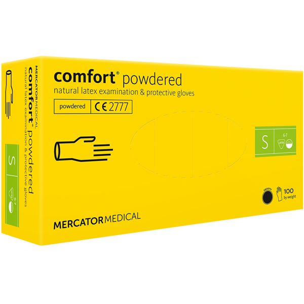Rukavice pro široké použítí - Mercator Comfort powdered S, 100 ks
