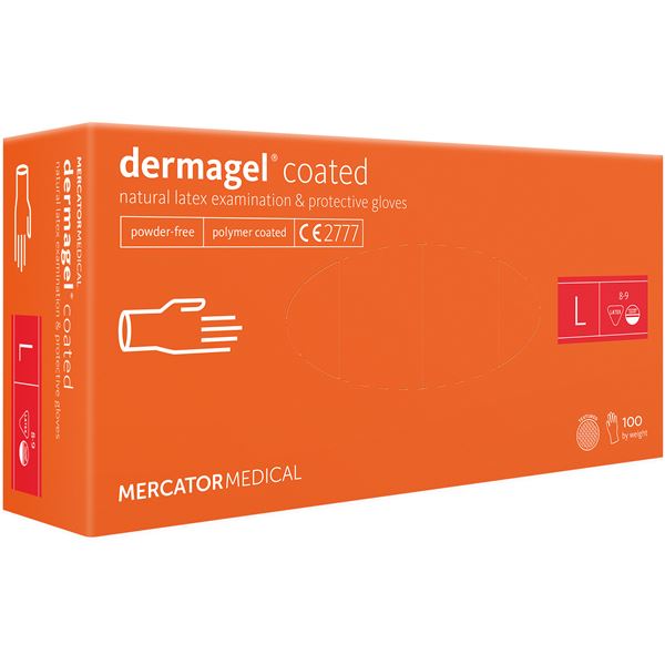 Univerzální chirurgické rukavice - Mercator Dermagel coated L, 100 ks