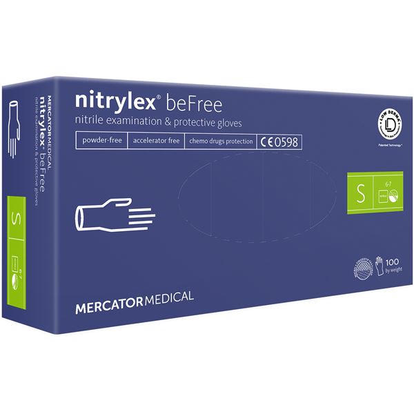 Nejjemnější jednorázové rukavice - Mercator Nitrylex beFree S, 100 ks