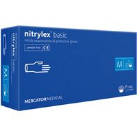 Nepudrované nitrilové  rukavice - Mercator Nitrylex basic dark blue M, 100 ks