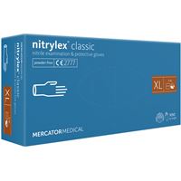 Nepudrované nitrilové zdravotnické rukavice - Mercator Nitrylex classic white XL, 100 ks