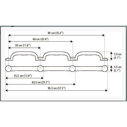 Modulární madlo Etac Flex 90 cm